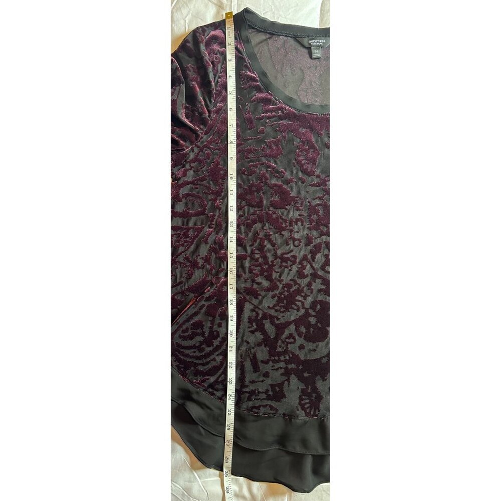 Simply Vera Wang Velvet Burnout M Top Sheer Whimsigoth Fairy  Grunge - Picture 8 of 9